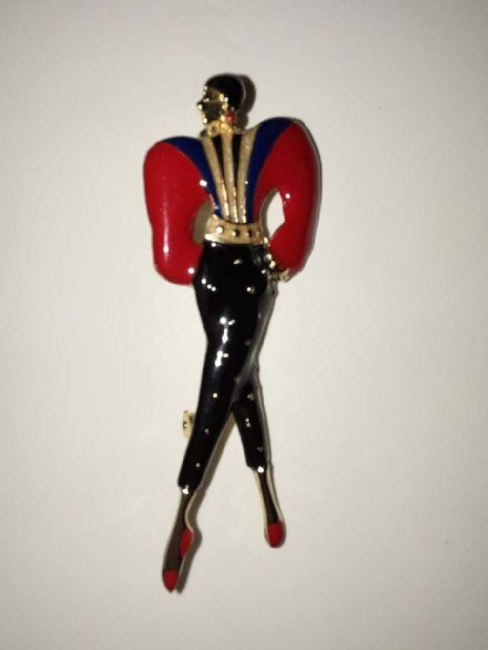 Vintage Art Deco Style Enamel Lady Fashion Brooch Pin